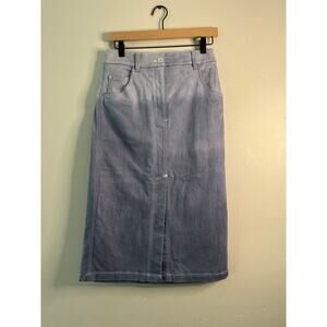 Tibi women’s blue ombré denim midi skirt size 27